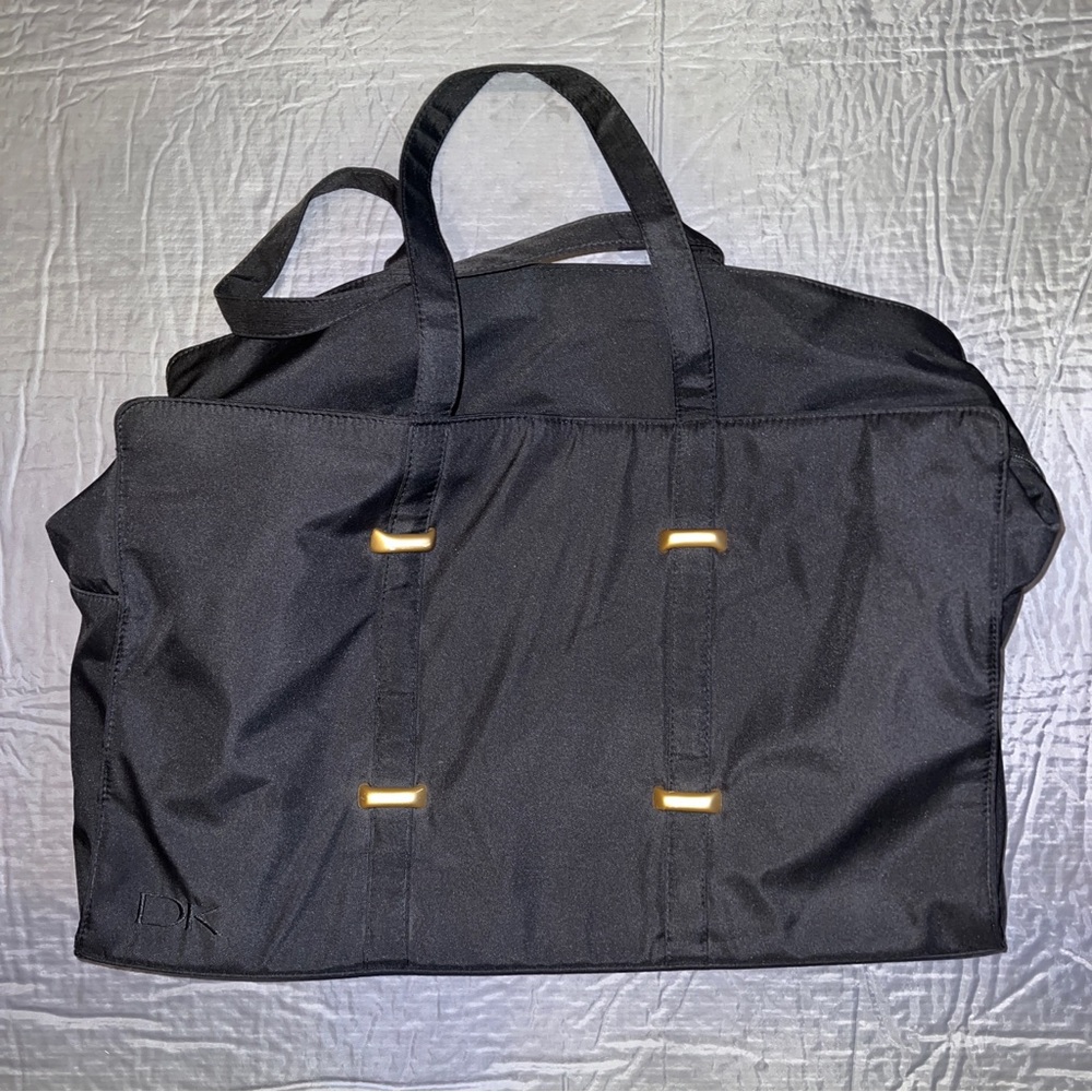 Donna Karen DK Womens Black Handbag Tote Bag, Size 20" x 12.5"